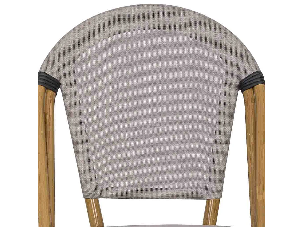 Silla de aluminio y ratán sintético gris 46x58x89cm