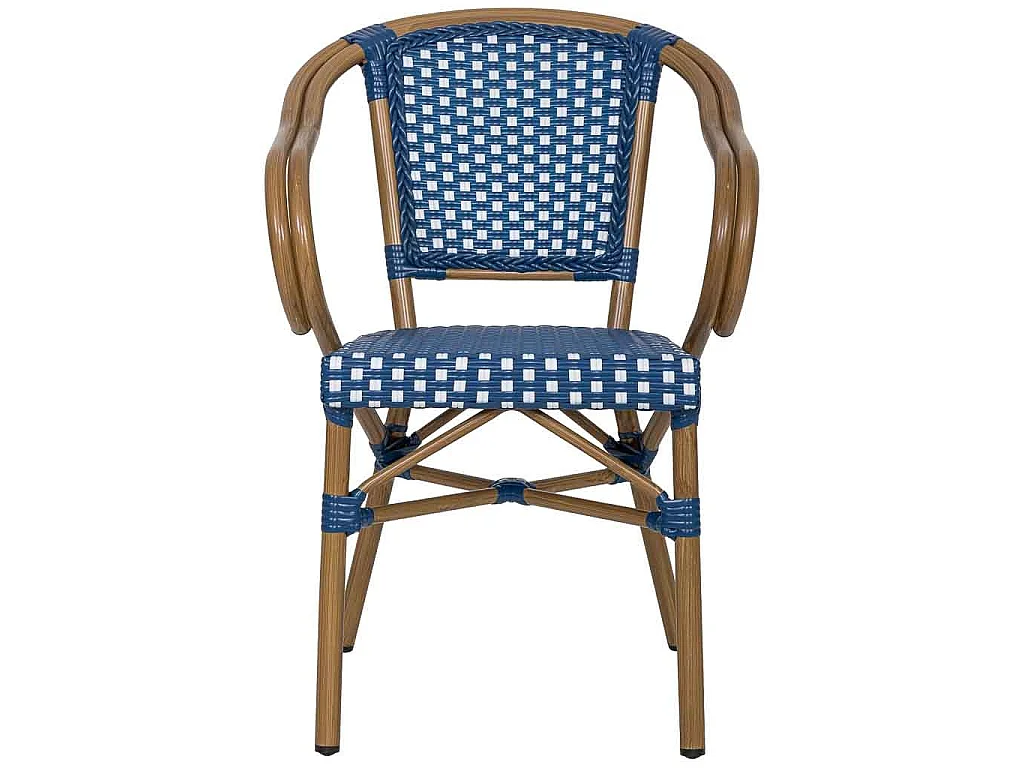 Silla de ratán sintético azul 57x57x84cm