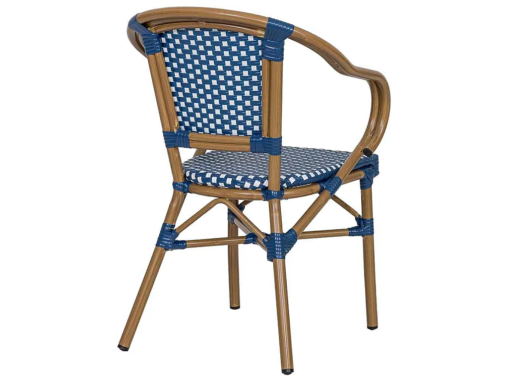 Silla de ratán sintético azul 57x57x84cm
