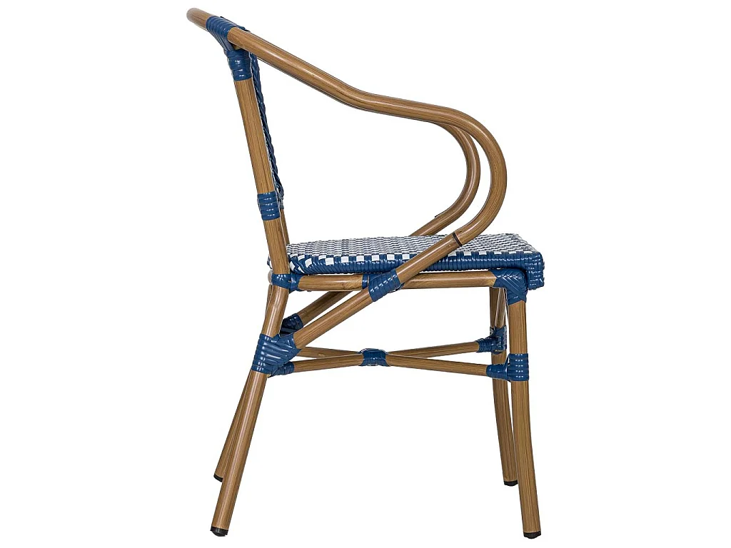 Silla de ratán sintético azul 57x57x84cm