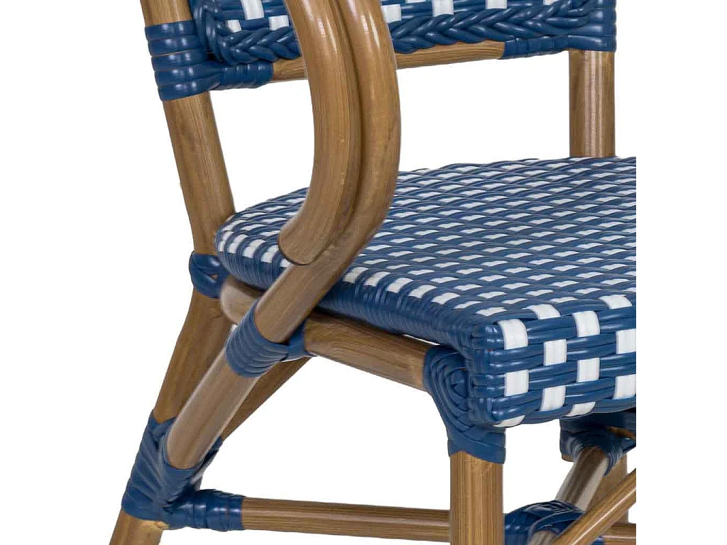 Silla de ratán sintético azul 57x57x84cm