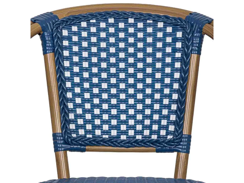 Silla de ratán sintético azul 57x57x84cm
