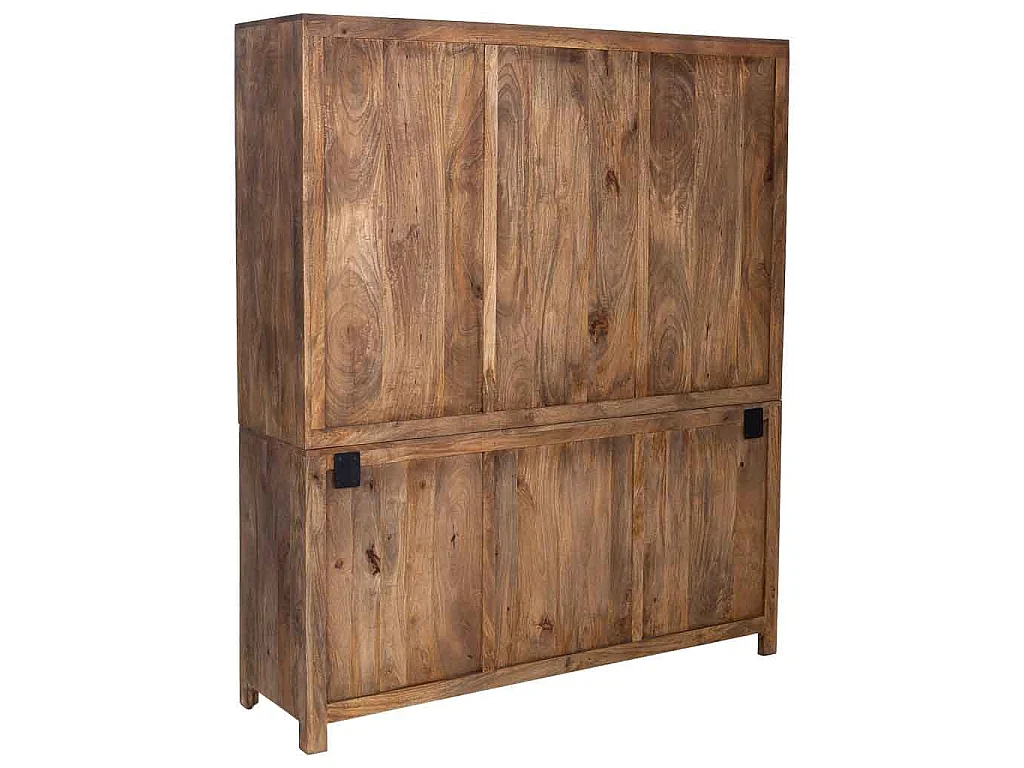 Braune, handgefertigte Holzvitrine, 160 x 45 x 190 cm (H)