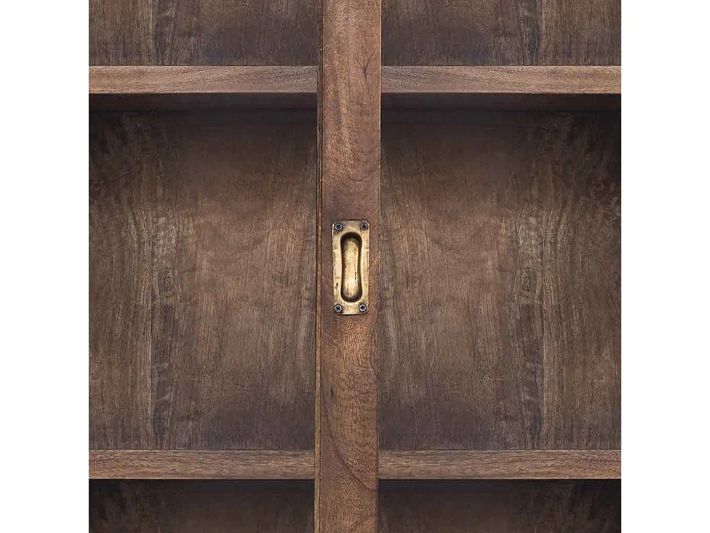 Braune, handgefertigte Holzvitrine, 160 x 45 x 190 cm (H)