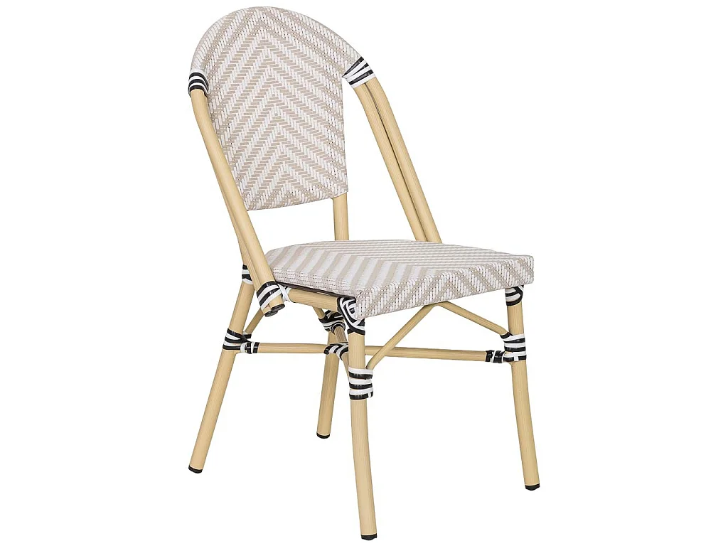 Fauteuil en rotin synthétique crème, 46x57x88 cm