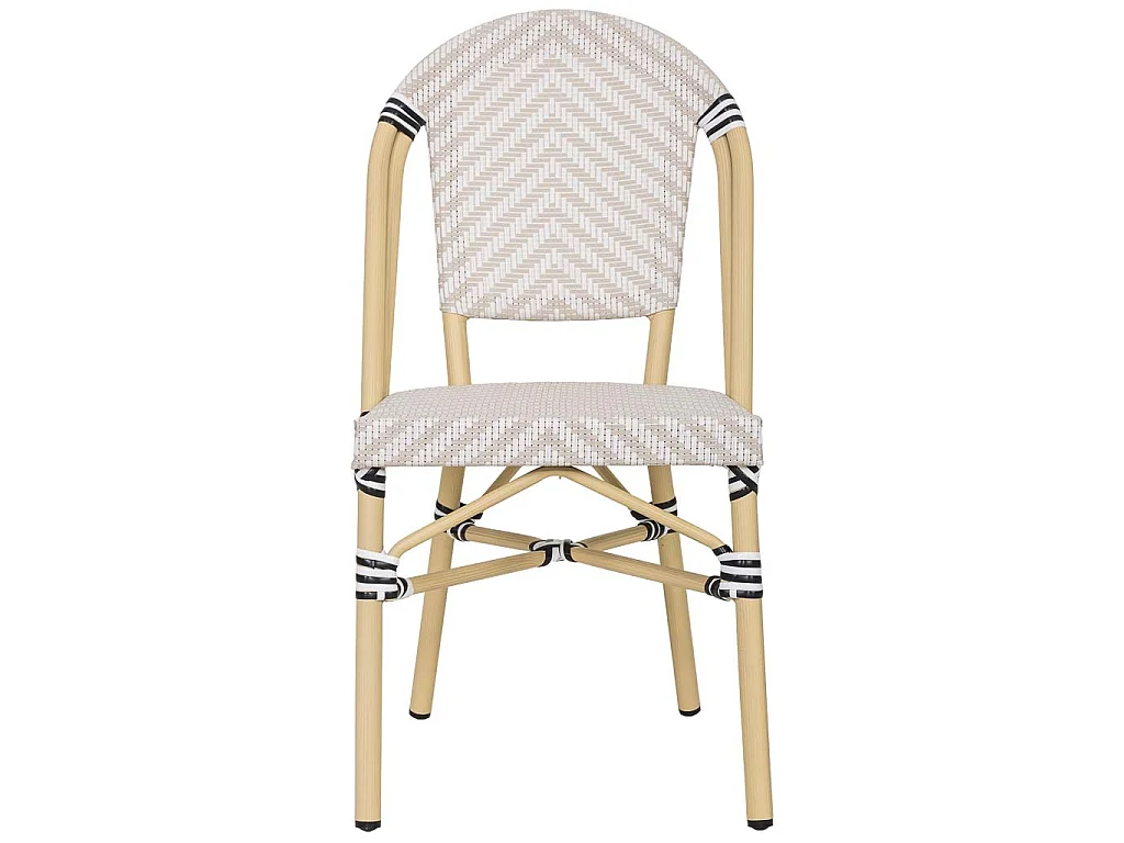 Fauteuil en rotin synthétique crème, 46x57x88 cm