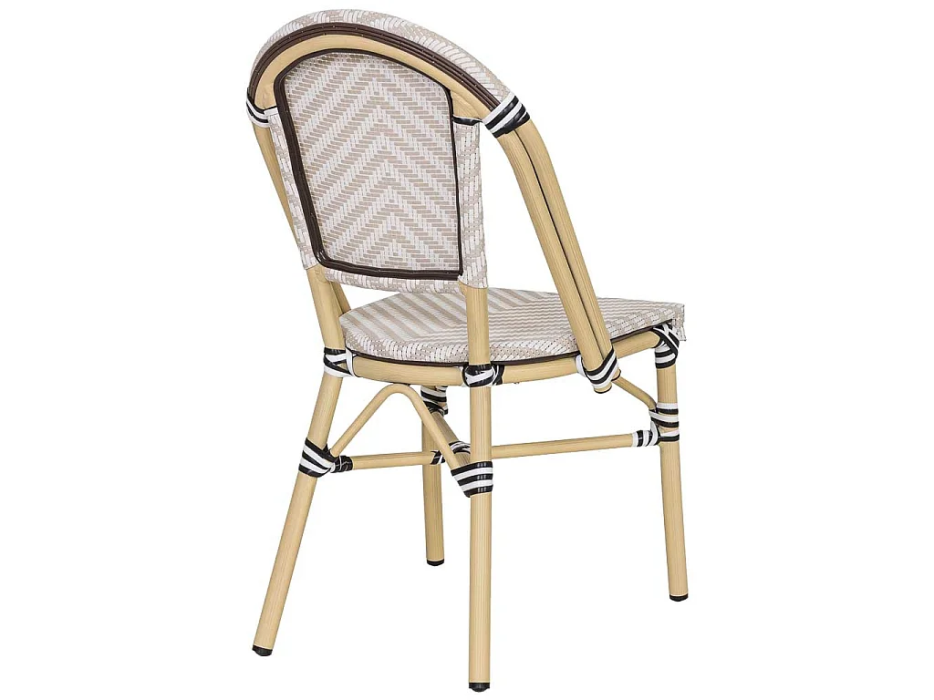 Fauteuil en rotin synthétique crème, 46x57x88 cm