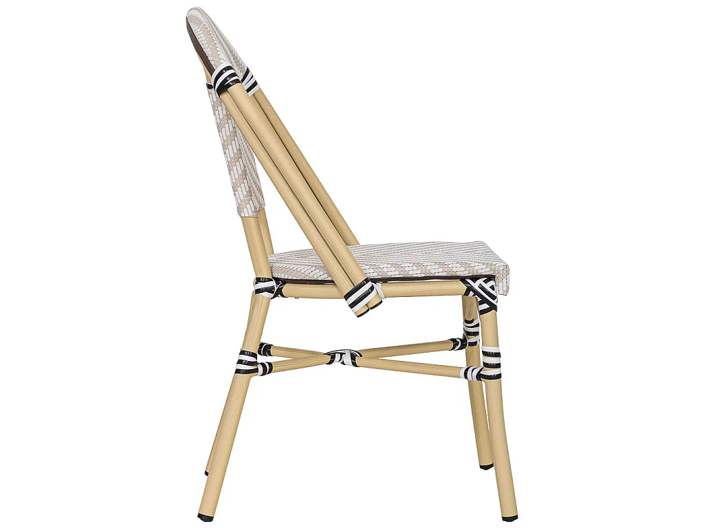 Fauteuil en rotin synthétique crème, 46x57x88 cm