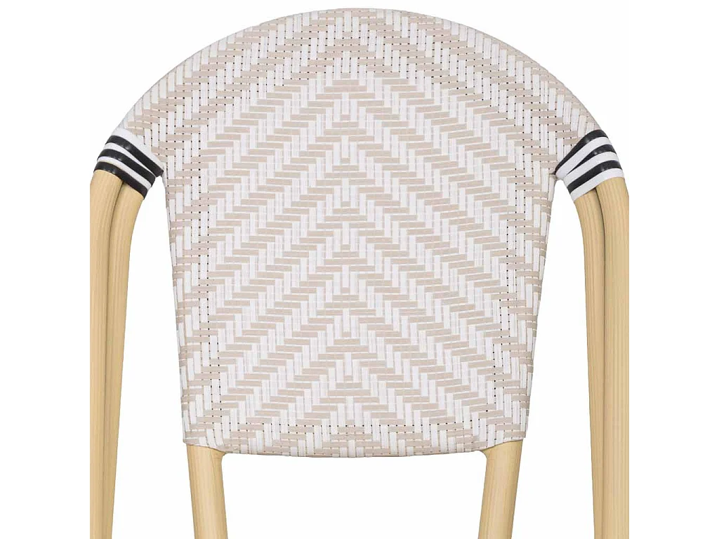 Fauteuil en rotin synthétique crème, 46x57x88 cm