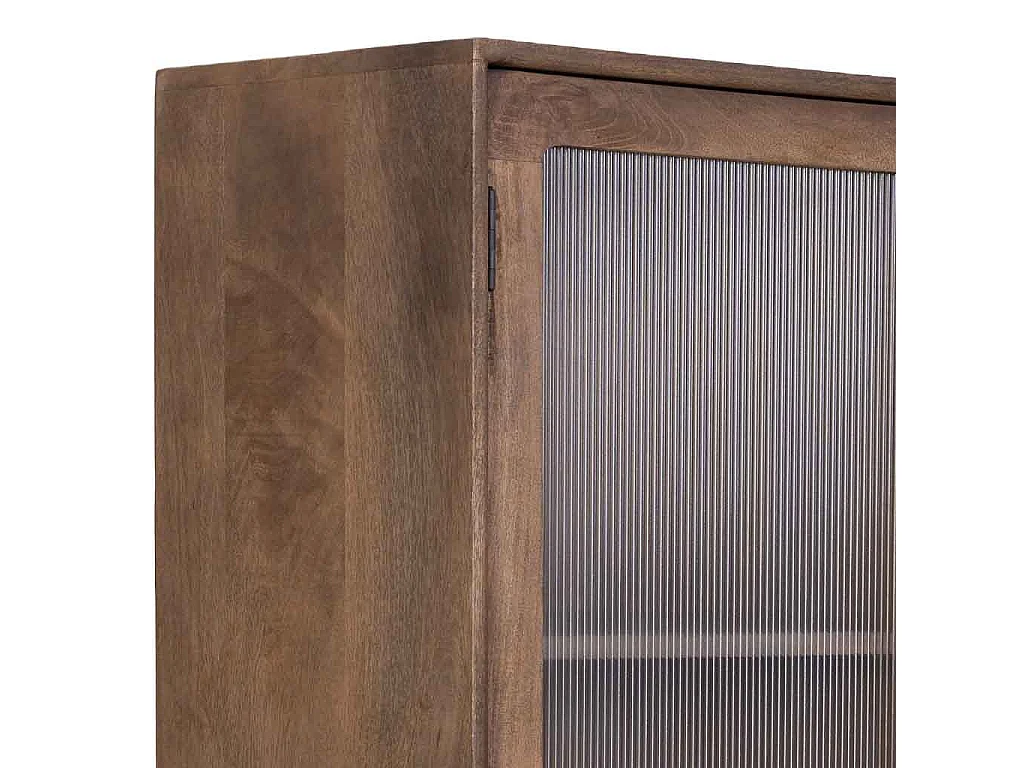 Handgefertigte braune Holzvitrine, 90x40x170 cm (H)