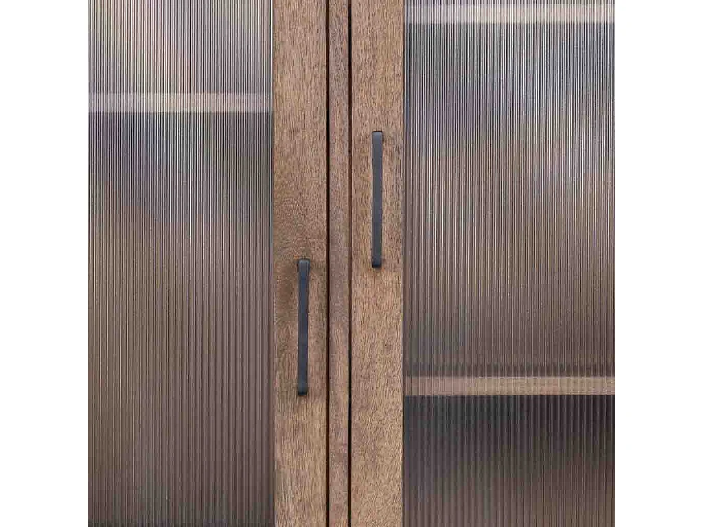 Handgefertigte braune Holzvitrine, 90x40x170 cm (H)