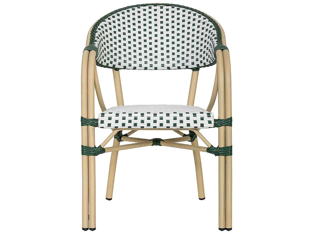 Silla de ratán sintético verde 56x60x85cm