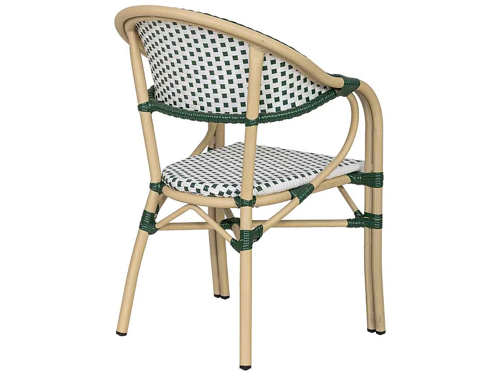 Silla de ratán sintético verde 56x60x85cm
