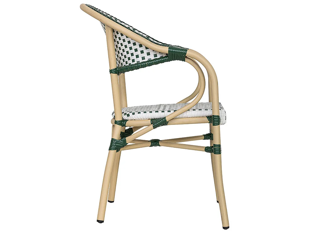 Silla de ratán sintético verde 56x60x85cm