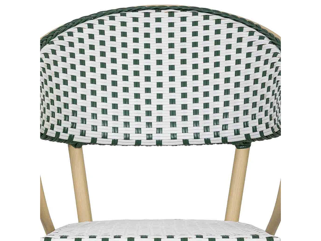 Silla de ratán sintético verde 56x60x85cm