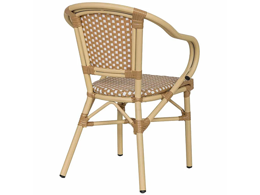 Silla de ratán sintético crema 57x57x84cm