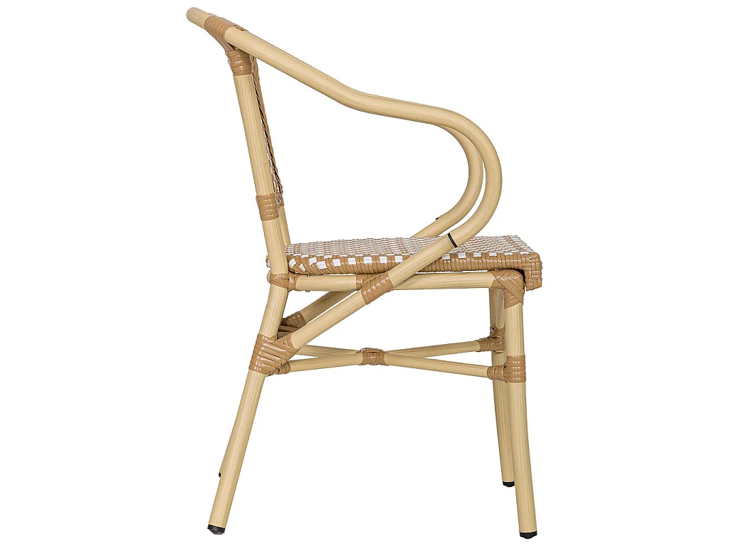 Silla de ratán sintético crema 57x57x84cm