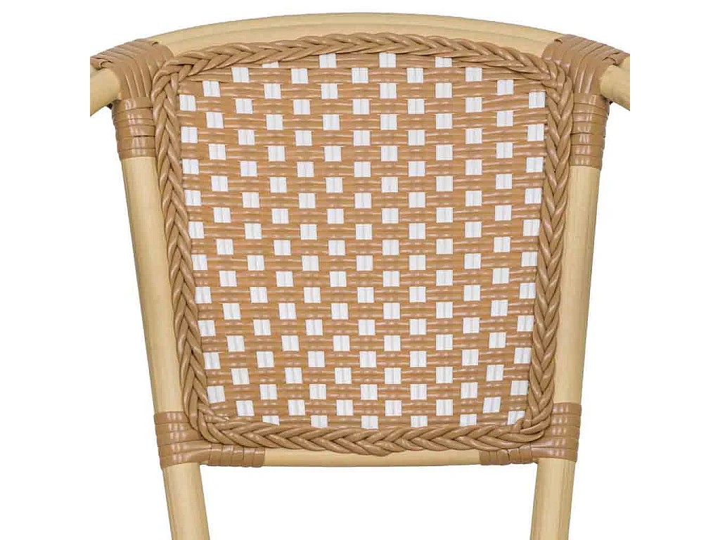 Silla de ratán sintético crema 57x57x84cm