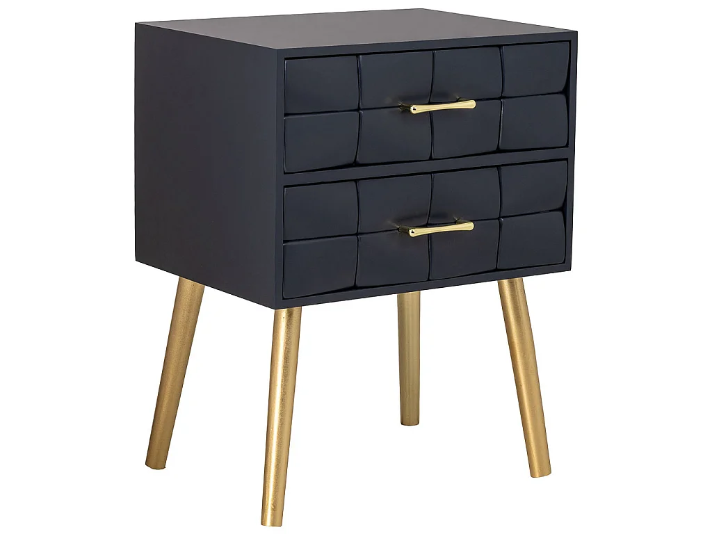 Mesa de cabeceira de madeira preta 50x38x73h cm