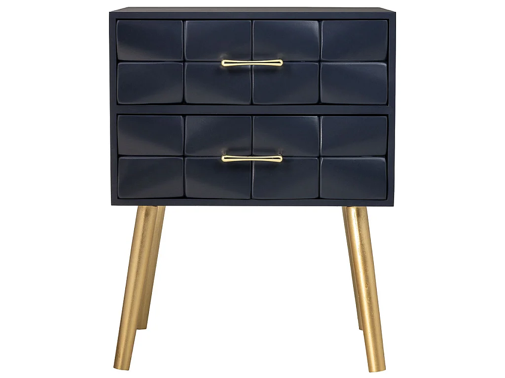 Mesa de cabeceira de madeira preta 50x38x73h cm