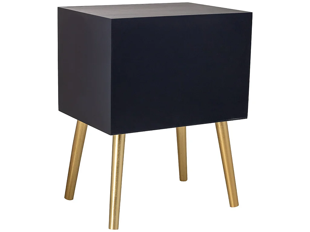 Mesa de cabeceira de madeira preta 50x38x73h cm