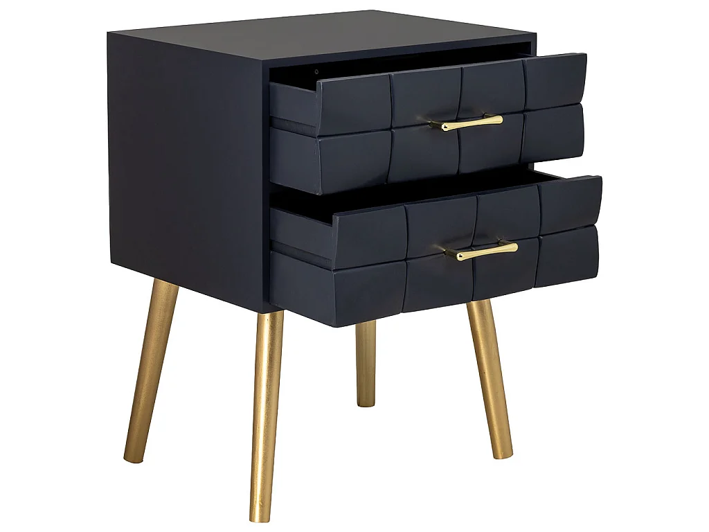 Mesa de cabeceira de madeira preta 50x38x73h cm