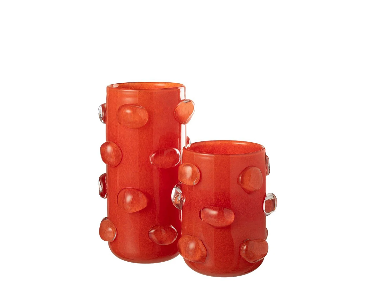 Vase Déco en Verre "Aruna" 32cm Rouge