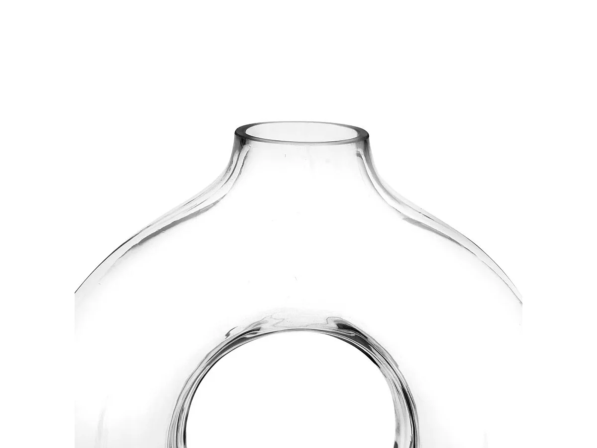 Vase Design en Verre "Circle" 25cm Transparent
