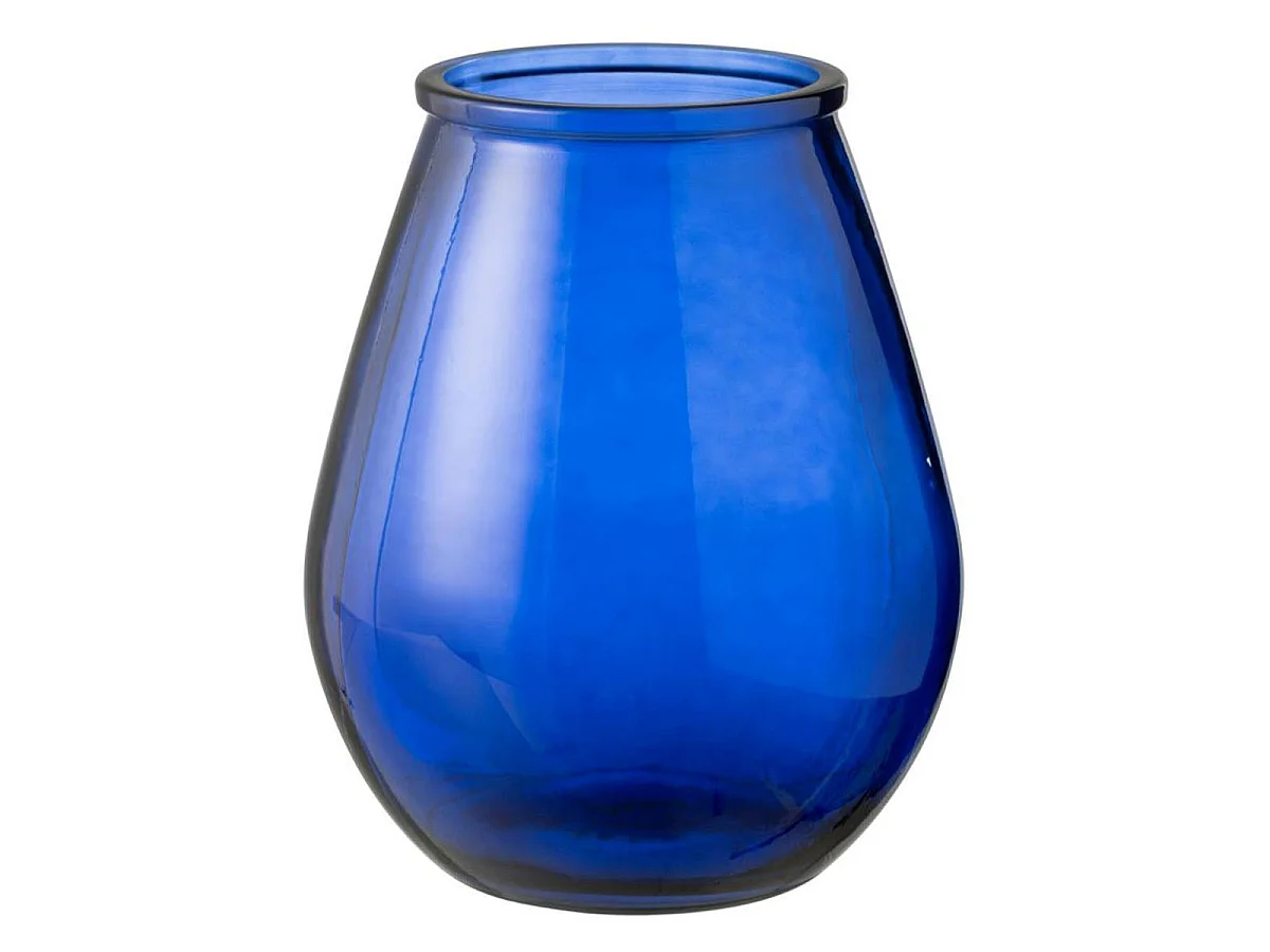 Vase Déco en Verre "Stripe" 35cm Bleu