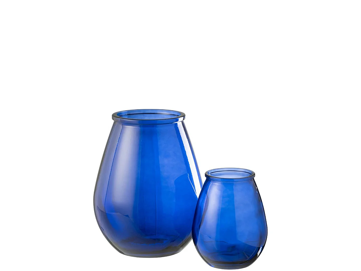 Vase Déco en Verre "Stripe" 35cm Bleu