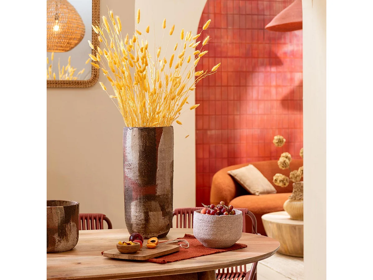 Vase Déco en Terre Cuite "Miltos" 50cm Multicolore
