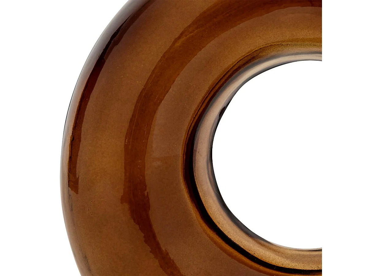 Vase Design en Verre "Circle" 20cm Ambre