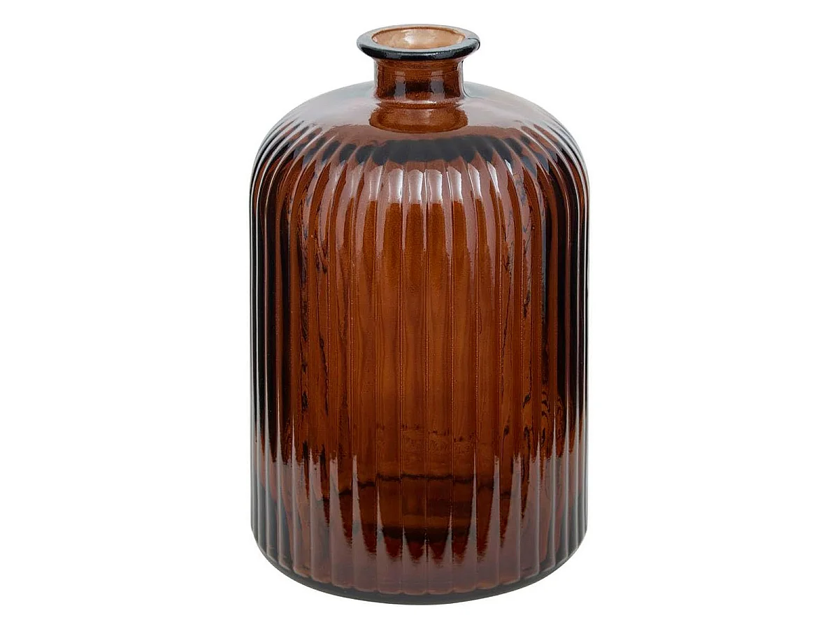 Vase Design en Verre "Luz" 23cm Ambre