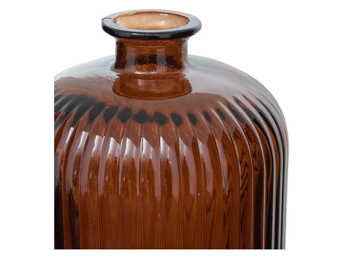 Vase Design en Verre "Luz" 23cm Ambre