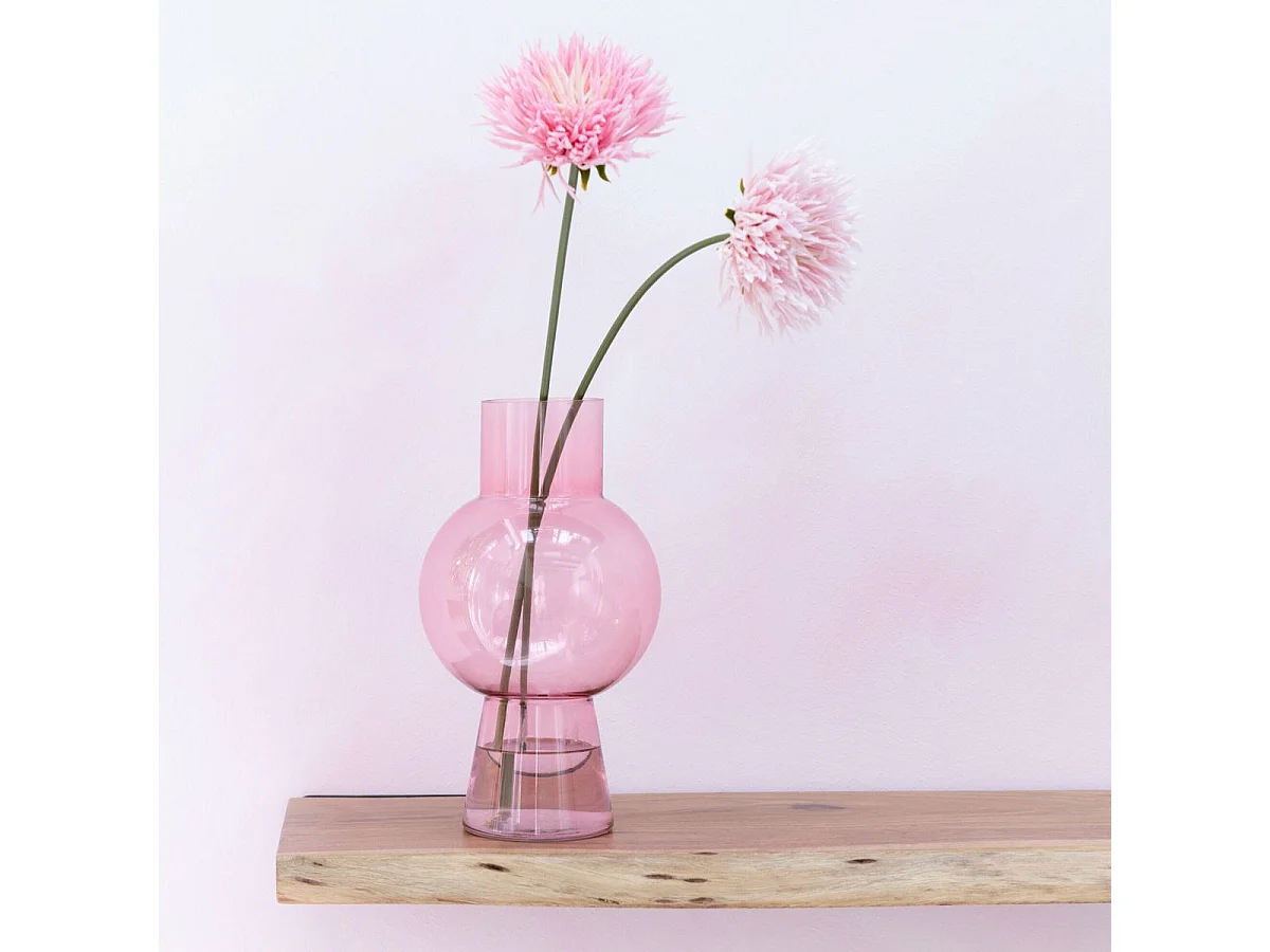 Vase Boule en Verre "Pinky Perfect" 31cm Rose Clair