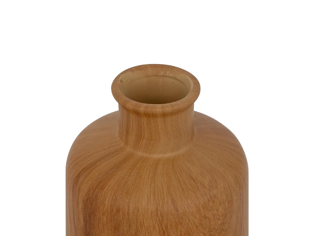 Vase Déco Effet Bois "Soa" 17cm Marron