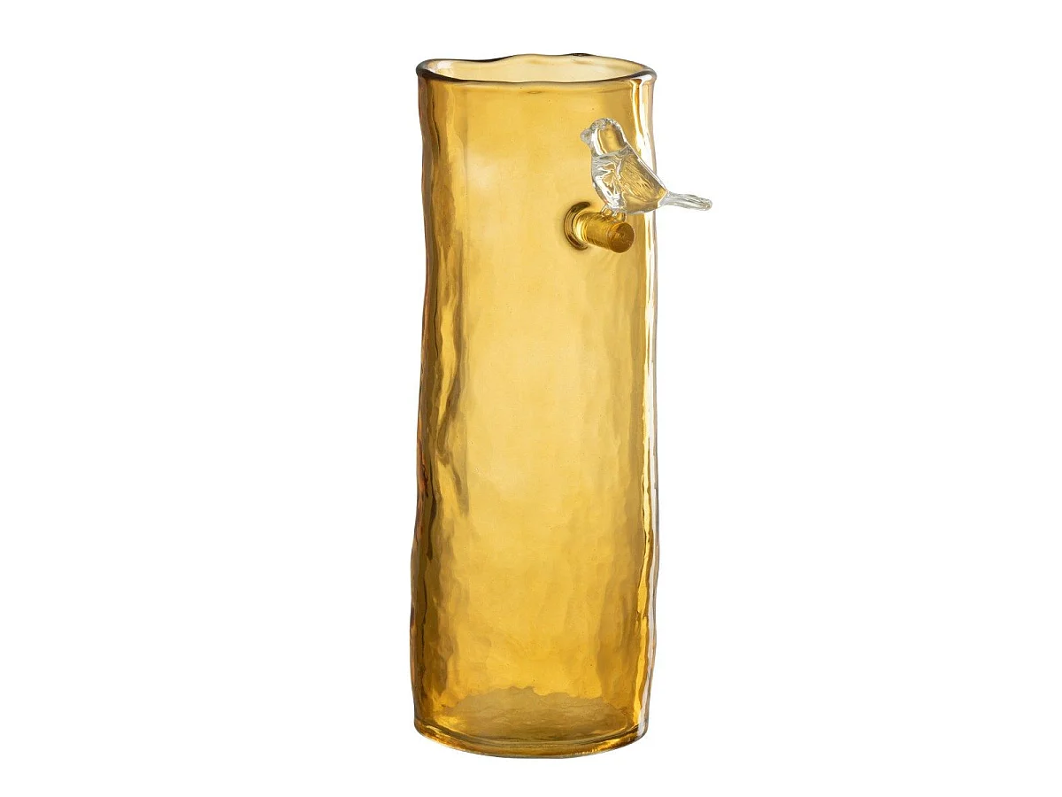 Vase Haut Design "Oiseau" 27cm Ocre