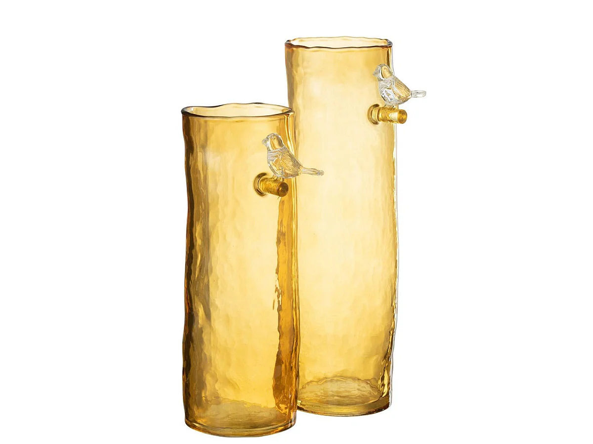 Vase Haut Design "Oiseau" 27cm Ocre