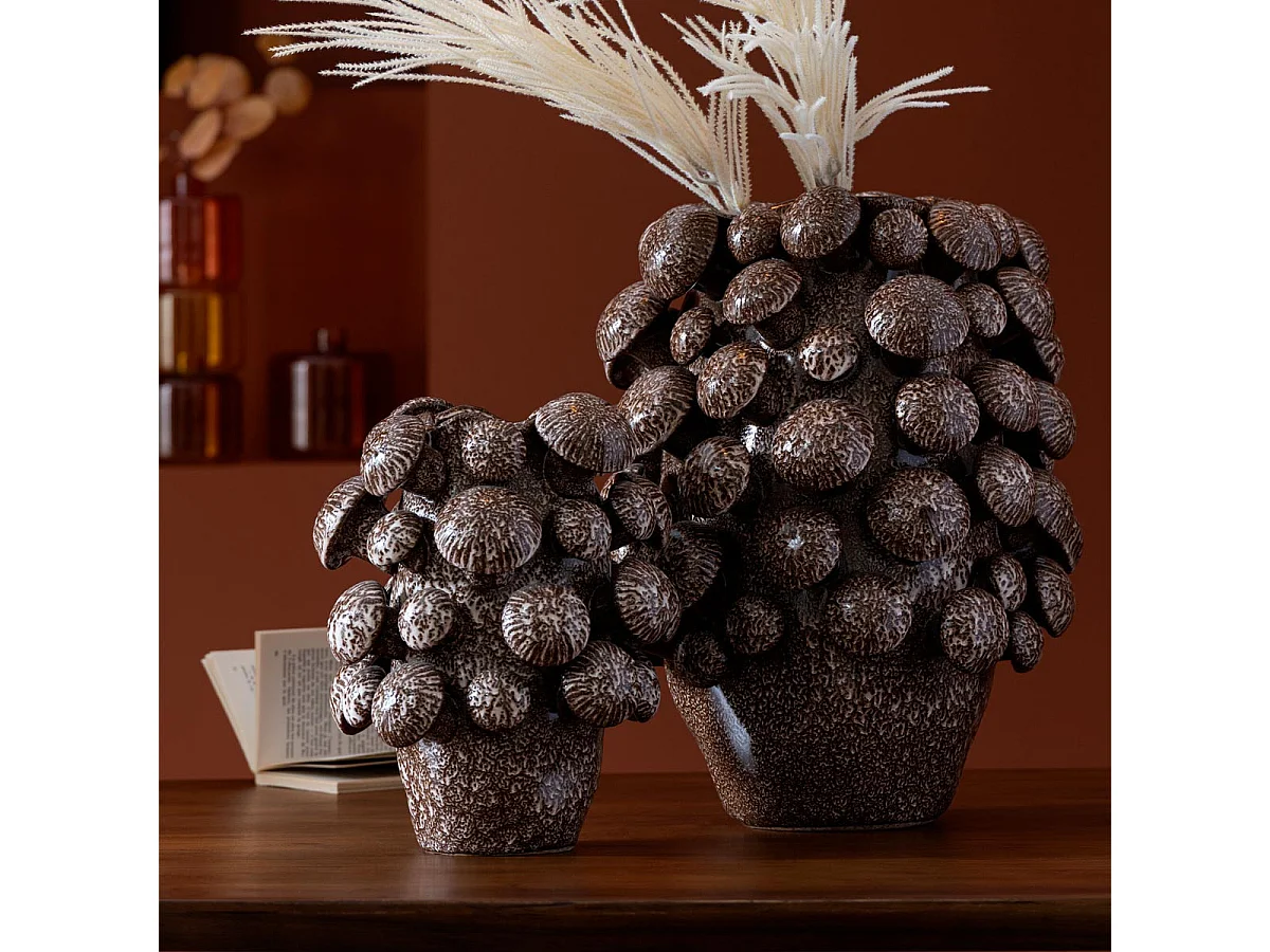 Vase Champignon en Argile "Fungi" 46cm Marron