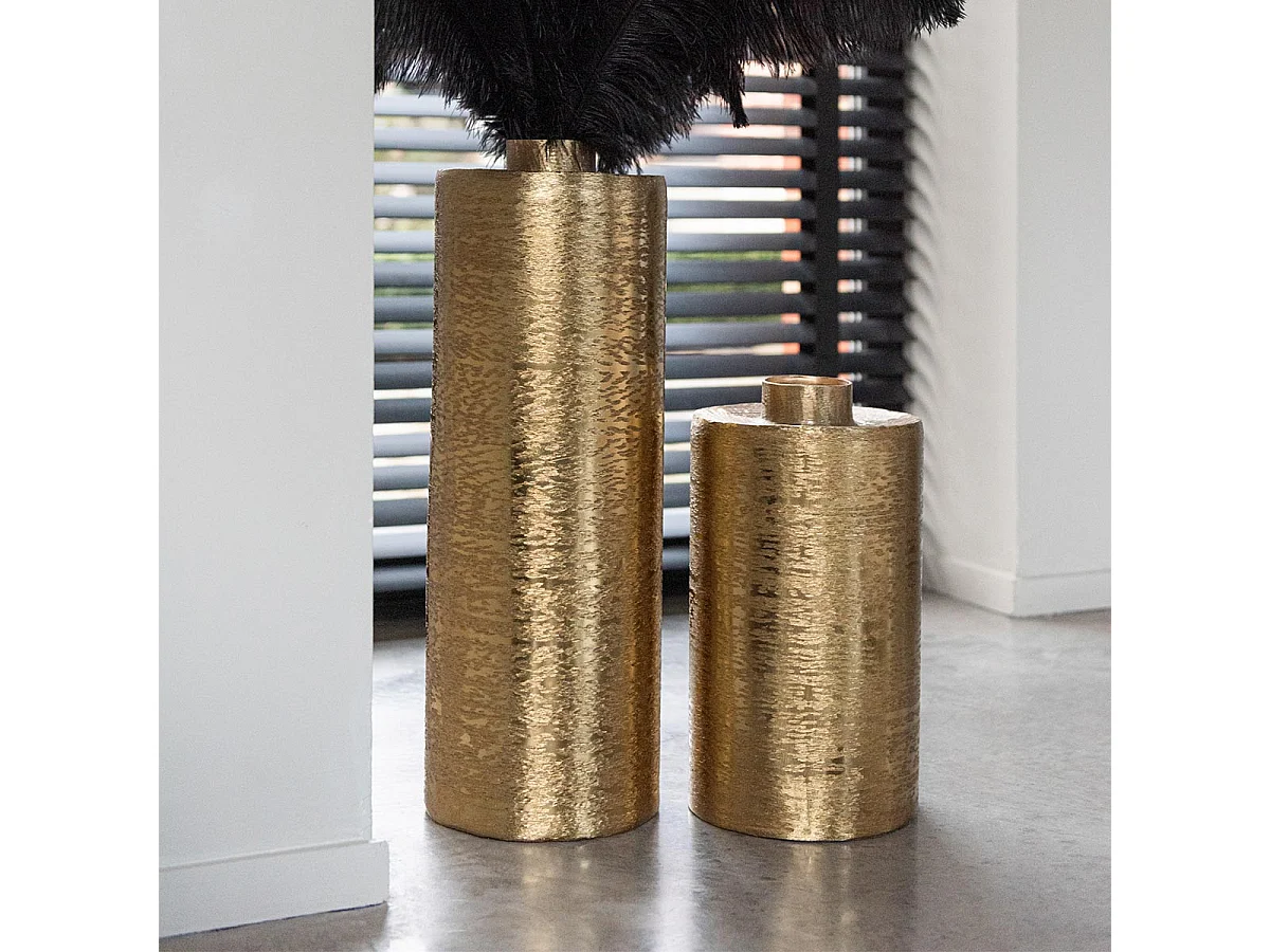 Vase Design en Métal "Chase" 60cm Or