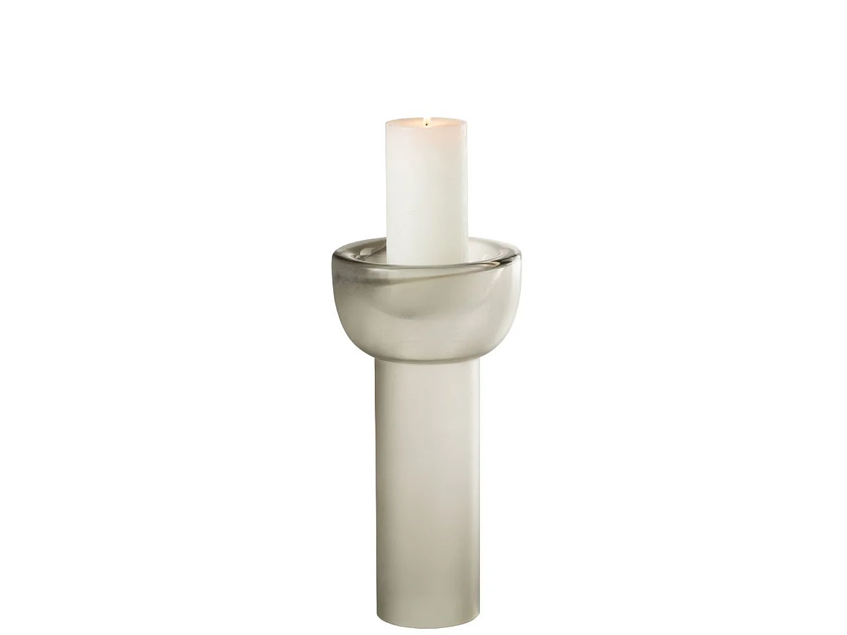 Vase Chandelier en Verre "Yoko" 32cm Grège