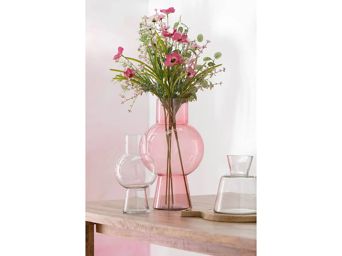 Vase Boule en Verre "Pinky Perfect" 22cm Transparent
