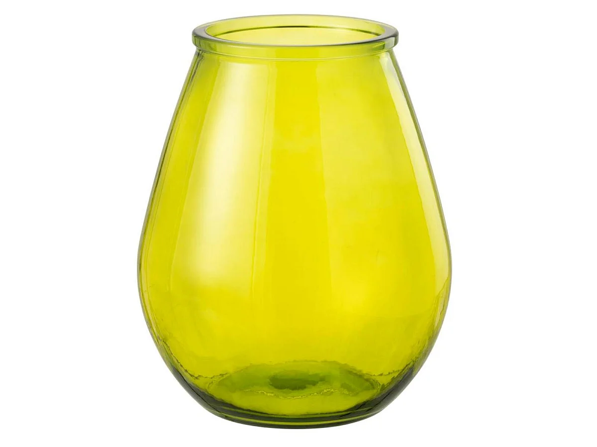Vase Déco en Verre "Stripe" 35cm Jaune