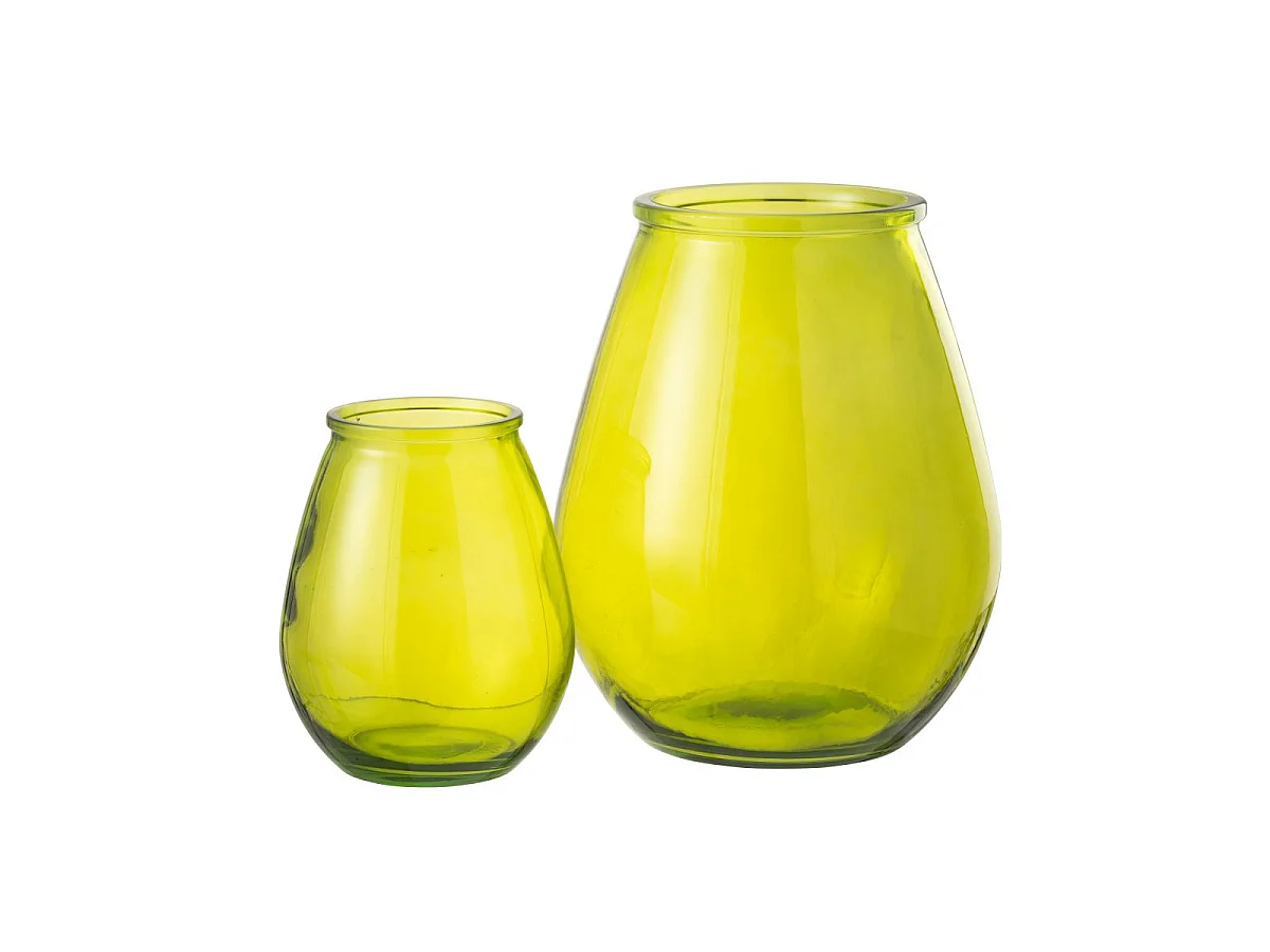 Vase Déco en Verre "Stripe" 35cm Jaune
