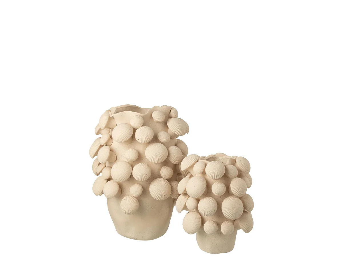 Vase Champignon en Argile "Fungi" 46cm Beige