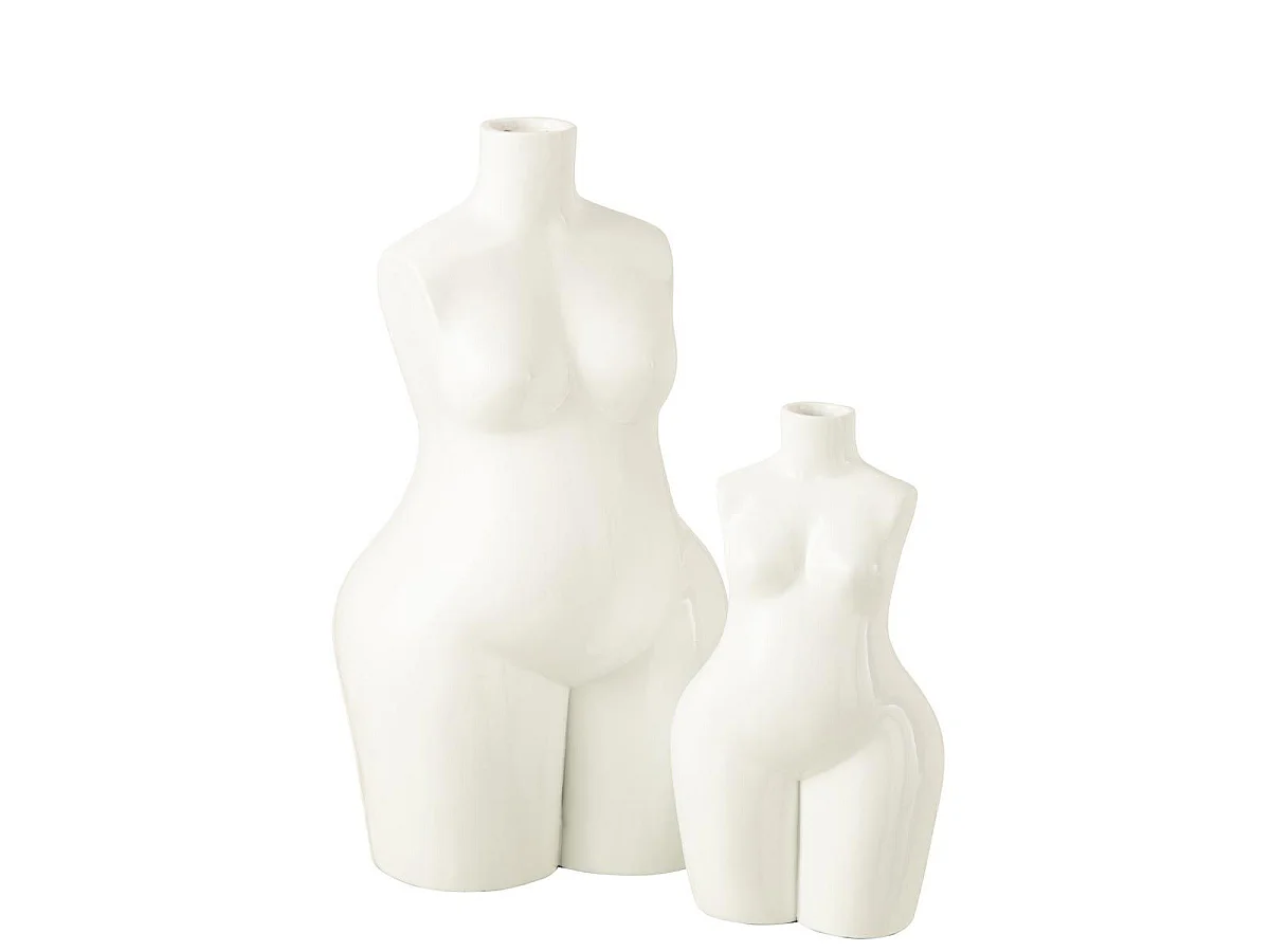 Vase Design Corps "Femme" 47cm Blanc
