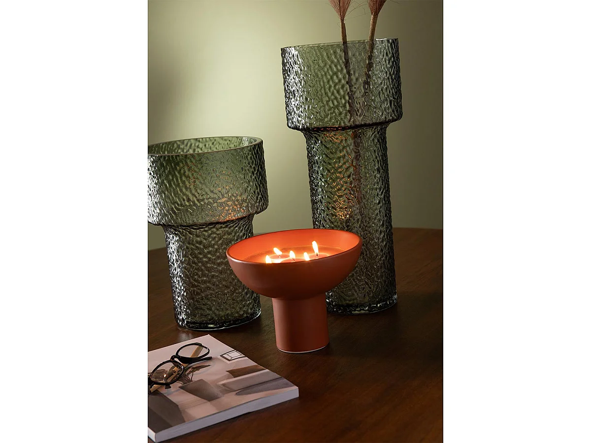 Vase Design en Verre "Betty" 30cm Vert