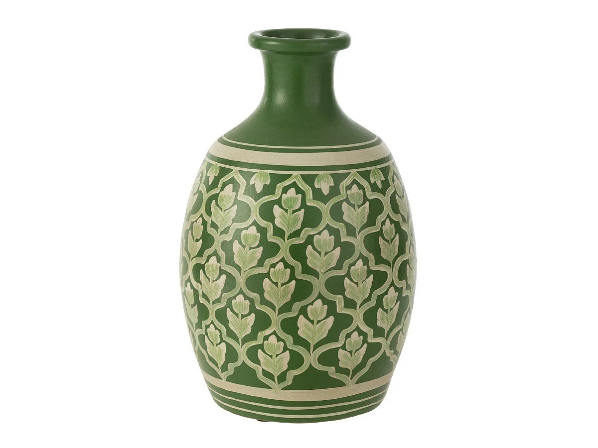 Vase Déco "Fleurs" 43cm Vert
