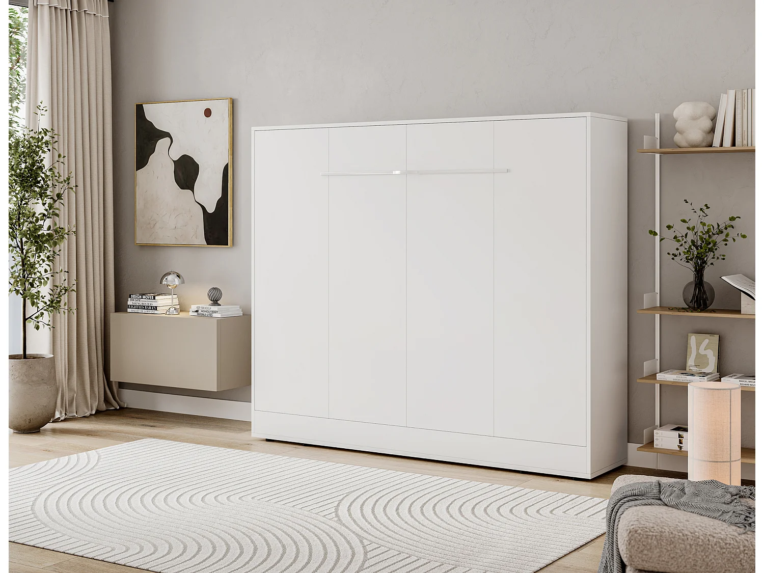 Fällsäng 160x200 horisontell sängbotten ingår Devon Vit