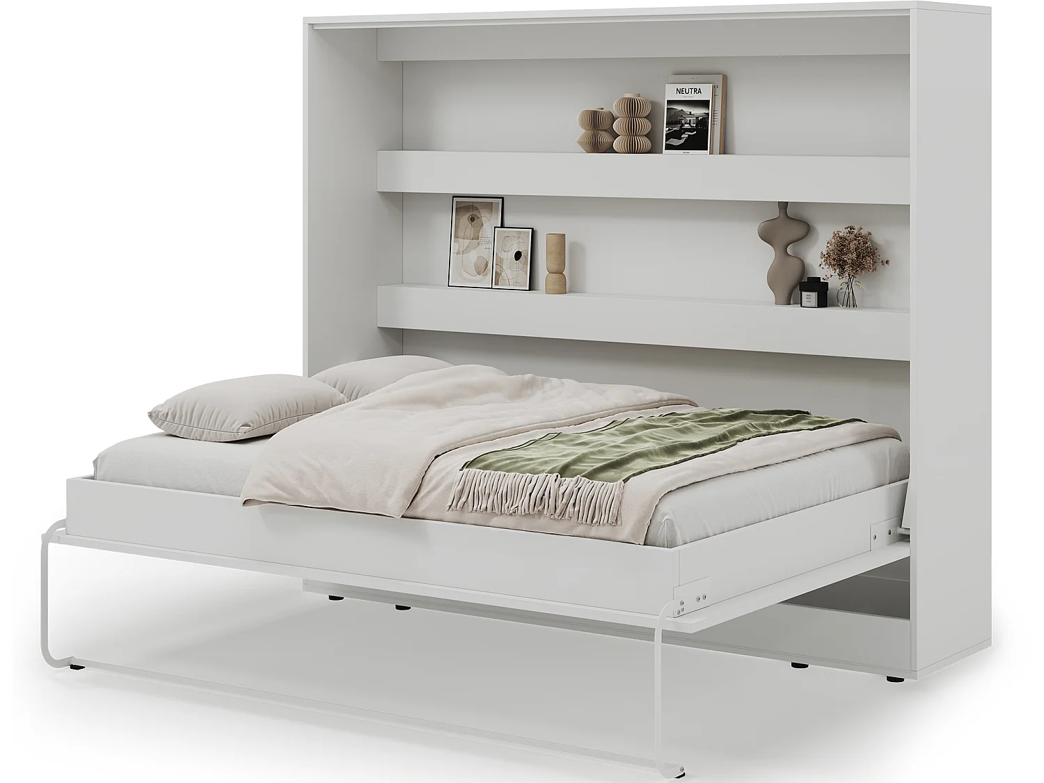 Fällsäng 140x200 horisontell sängbotten ingår Devon Vit